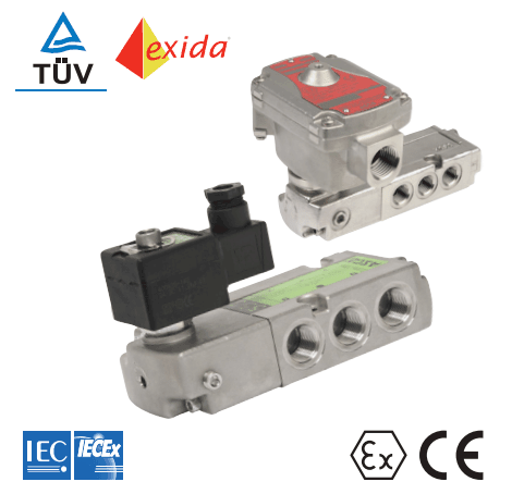 ASCO 551-553 Stainless Steel Valves | Ex m Encapsulated ATEX IECEx Solenoid Valves 5/2 5/3 (PV)