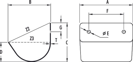 b-bucket technical drawing