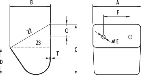 c-type elevator bucket - drawing
