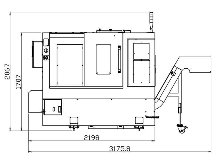 C160M-300 CNC Turning Milling Center dimension drawing 1