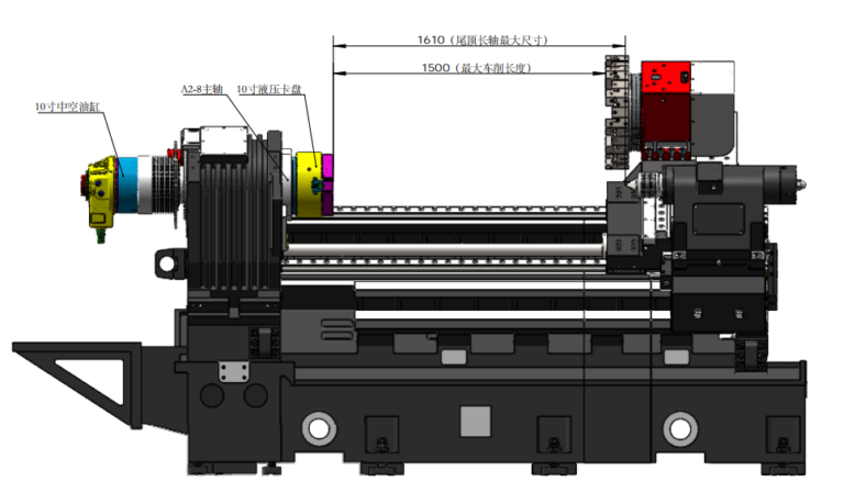 C300-1500 CNC Turret Lathe dimension drawing 2