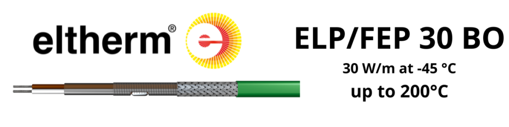 Constant Wattage Heat Tracing Cable | Eltherm ELP/FEP 30 BO Heat Tracing Cable up to 200°C