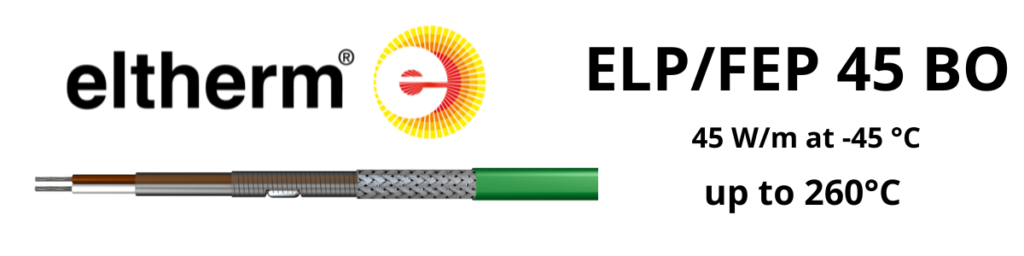 Constant Wattage Heat Tracing Cable | Eltherm ELP/FEP 45 BO Heat Tracing Cable up to 200°C