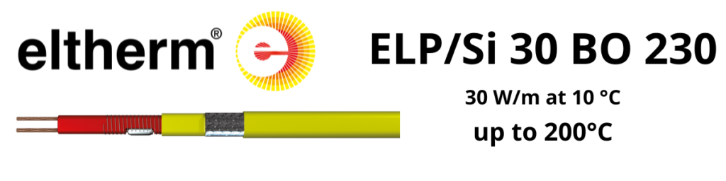 Constant Wattage Heat Tracing Cable | Eltherm ELP/Si 30 BO 230 Heat Tracing Cable up to 200°C