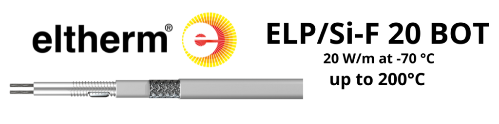 Constant Wattage Heat Tracing Cable | Eltherm ELP/Si-F 20 BOT Heat Tracing Cable up to 200°C
