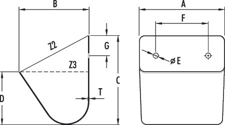 D-type elevator bucket - drawing