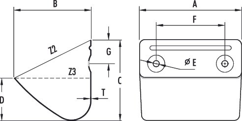 Columbus bucket (DIN 15232) - drawing