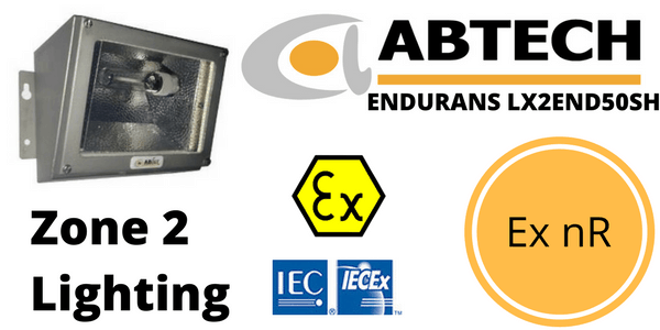 Hazardous Area Bulkhead Lighting Ex nR Zone 2 ATEX | Abtech LX2END50SH