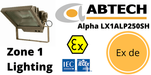 Hazardous Area Flameproof Floodlight Ex de Zone 1 ATEX – Abtech LX1ALP250SH