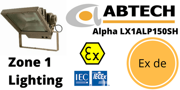 Hazardous Area Flameproof Floodlight Ex de Zone 1 ATEX | Abtech LX1ALP150SH