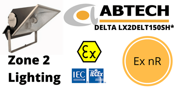 Hazardous Area Floodlight Ex nR Zone 2 ATEX | Abtech LX2DELT150SH*