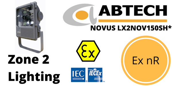 Hazardous Area Floodlight Ex nR Zone 2 ATEX | Abtech LX2NOV150SH*