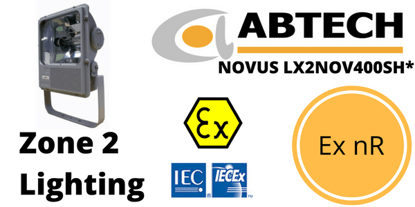 Hazardous Area Floodlight Ex nR Zone 2 ATEX | Abtech LX2NOV400SH*