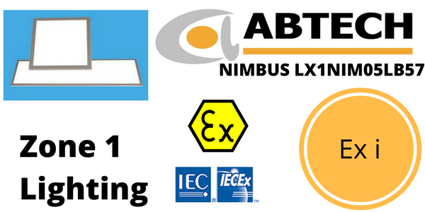 Hazardous Area LED Panel Lighting Ex i Zone 1 ATEX – Abtech LX1NIM05LB57