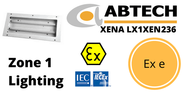 Hazardous Area Recessed Fluorescent Ex e Zone 1 ATEX | Abtech LX1XEN236