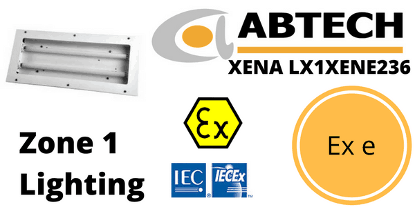 Hazardous Area Recessed Fluorescent Ex e Zone 1 ATEX | Abtech LX1XENE236