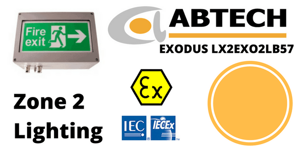 Hazardous Area Zone 2 LED ATEX Bulkhead – Abtech LX2EXOE2LB57