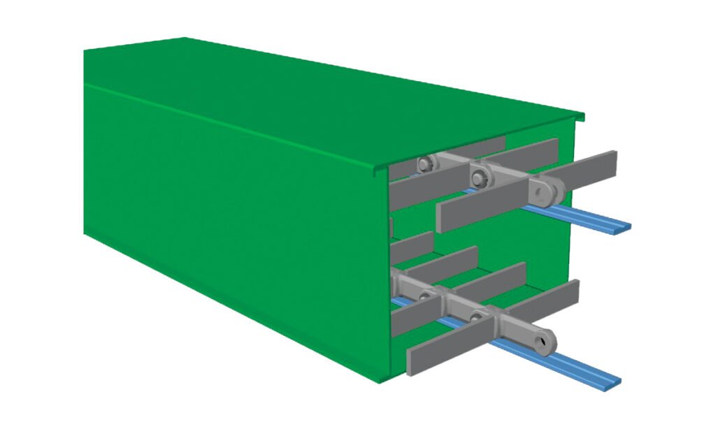 Manganese rails for conveyor chains