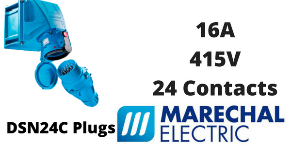 Marechal DSN24C Plugs – 24 Contacts 16A 415V IP66/67 Multi-Contact Connectors