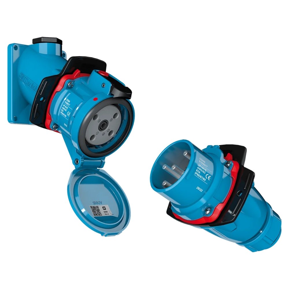 Marechal DSN6 Plugs, Sockets & Decontactors | 63A 1000V (AC22 AC23 IEC60309)