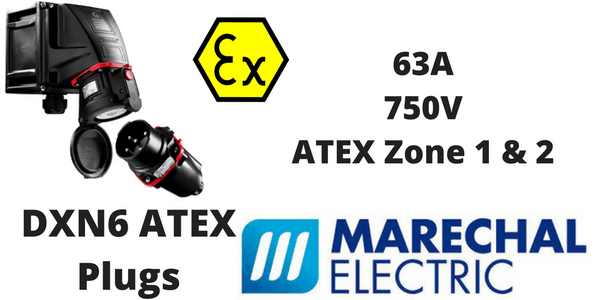 Marechal DXN6 ATEX Plugs Zone 1 & Zone 2 Hazardous Area 63A