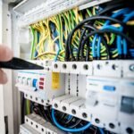 Electrician working on a switchboard