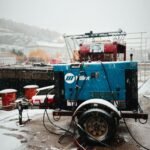 Industrial generator on wheels outdoors