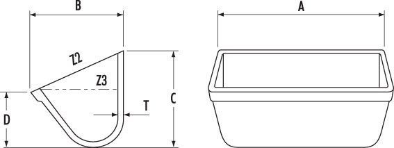 Polypenco elevator bucket - drawing