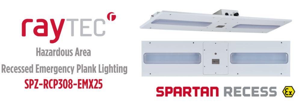 SPARTAN Recess Zone 2 Recessed Plank Emergency Hazardous Area Lights | SPZ-RCP308-EMX25