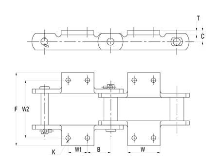 Sugar Elevator Chains — dimensions
