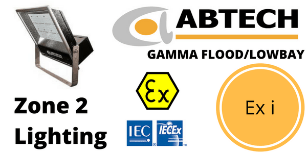 Zone 2 LED Floodlight Hazardous Area ATEX IECEx Ex i – Abtech Gamma Flood/Lowbay